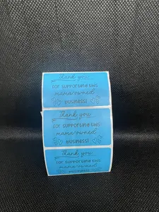 Rectangle "Thank You" Stickers - High-Quality Thermal Paper, Durable Design, Ideal for Shipping & Pickup Orders,
