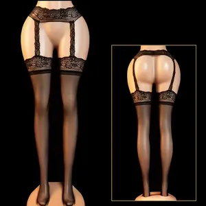 Black High-Length Leg Stockings Smooth Durable Material Comfortable Elastic Design for Daily Wear and Fashion Styling Extended-Length Coverage