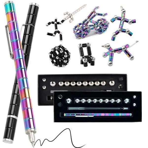 Magnetic Fidget Pen, Quirky Fidget Toys for Stress Relief & Focus, Teen Boy Gift - Festive Party Bag Item for Adults