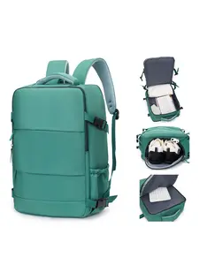Simple commuting backpack, Casual Travel Backpack, Traveler Essentials Backpack, solid color multi compartment bag, large capacity computer bag, with side pockets, suitable for traveling and working