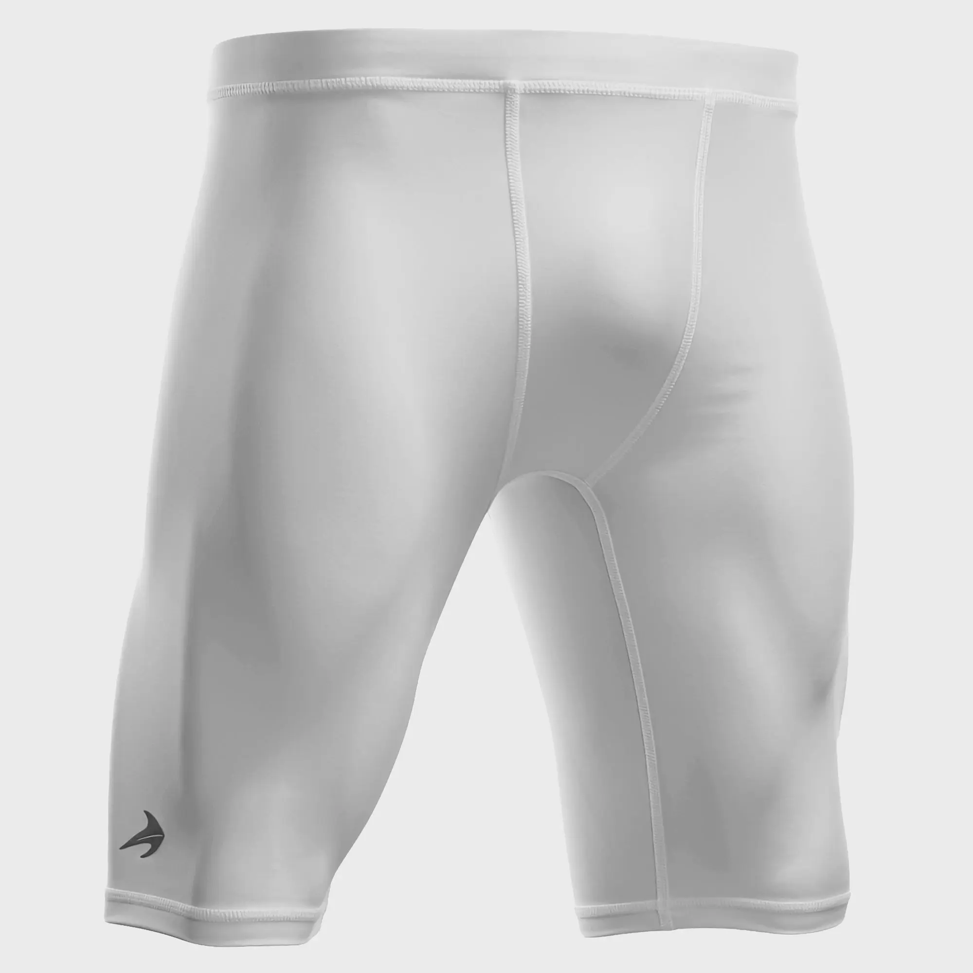 Men's 9" Compression Body Shorts, Athletic Nylon Spandex Base Layer with Muscle Support for Running & Workouts - White, Athletic Feeling Men's Sports Shorts, Body Shorts Men's Sports Shorts