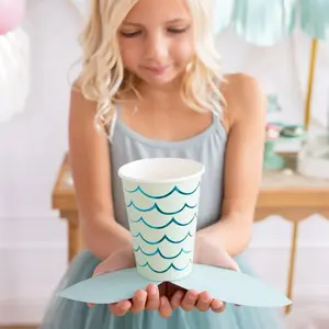 Mermaid Tail Paper Party Cups - 12 oz