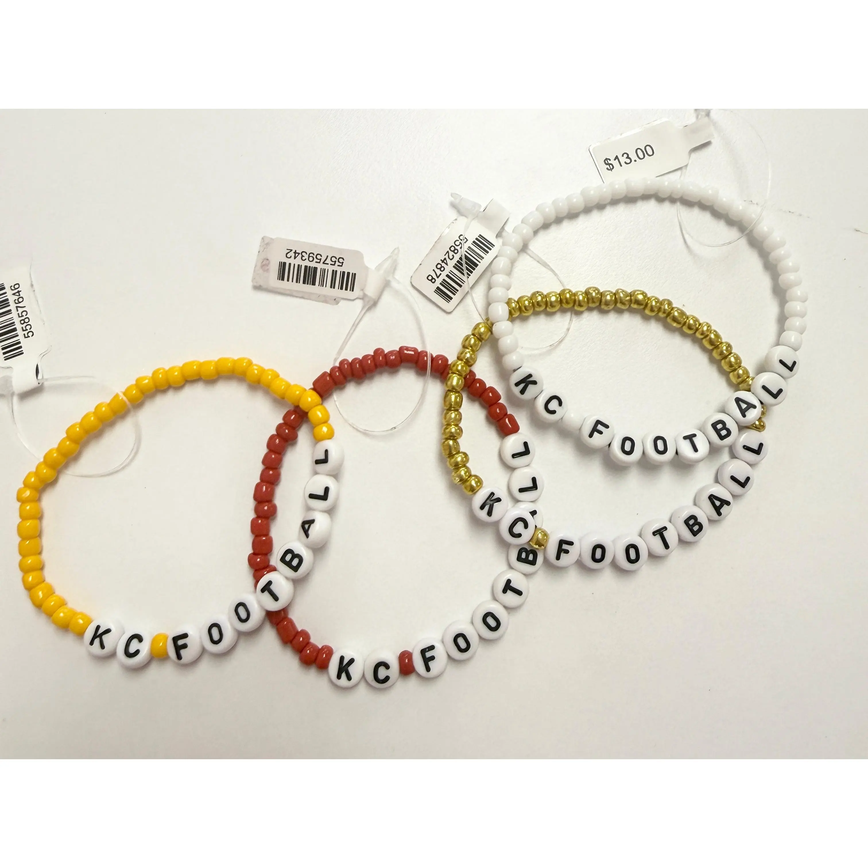 Beaded KC FOOTBALL Bracelet