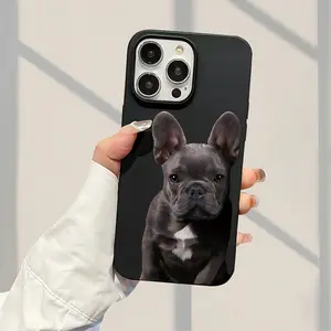 French Bulldog Pattern New Hot Selling Classic Creative Large Hole Matte TPU Soft Protective Case for iPhone 7/8/11/12/13/14/15/16/17/Air/Pro/Promax/Plus/E/X/Xs Max/Xr/Se/Mini, Mobile Accessories, Device Protective Case, Creative Design, Matte Texture, Fl
