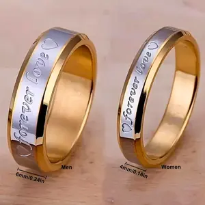 Couple rings for men and women made of stainless alloy, suitable for engagements, weddings, and Valentine's Day