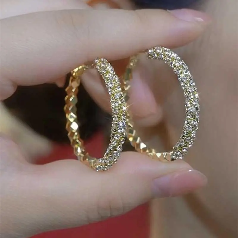 Gold Crushed Silver Unique Hoop Earrings for Women Niche Light Premium-Feel Stud Earrings 2024 Ear Jewelry HNAM11
