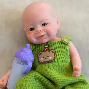 13 inches/33 cm, reborn baby boy doll, silicone material, soft body, handmade, realistic lifelike details, includes a bottle and birth certificate. Ideal as a birthday gift, for collectors, and a perfect gift for children.