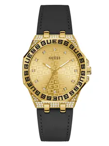 GUESS Female Insignia Black Leather Analog Watch