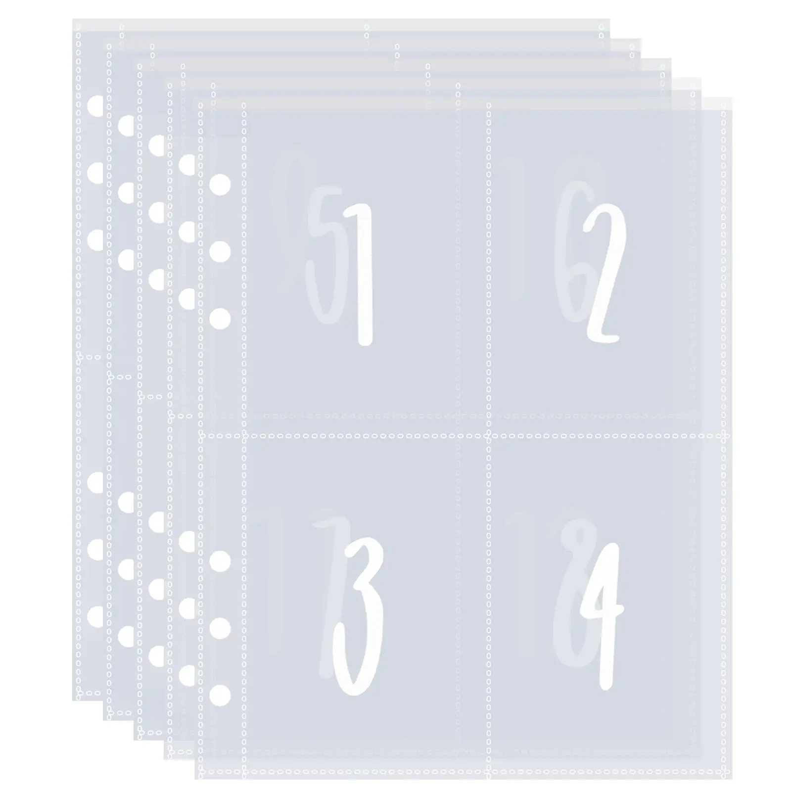 Budget Planner Replacement Insert Without Cover, 25pcs Clear A5 Binder Insert, Loose Leaf Binder Insert, Money Saving Envelope, Stationery Supplies fo