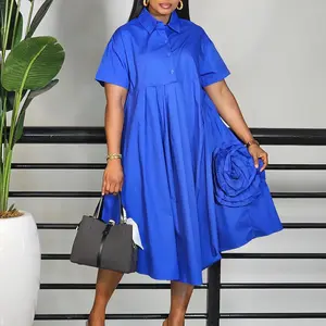 Women's Short Sleeve Shirt Dress Vacation Beach