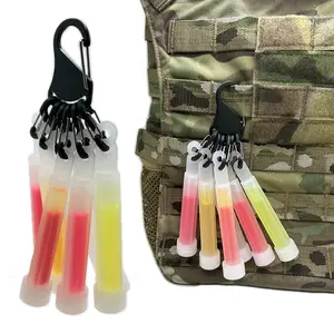 Tactical Aluminum Alloy Chem Light Holders Carabiner Clip with 6 S-Biners Glow Sticks Key Storage Buckle for Outdoor Camping
