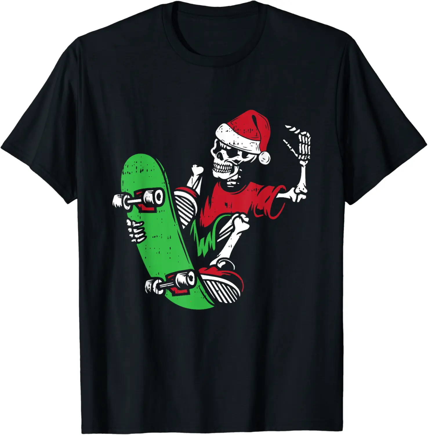 Skateboarding Skeleton Christmas X-mas Bones Skateboard T-Shirt - Dakotamc Shop 94B0CL7KK649