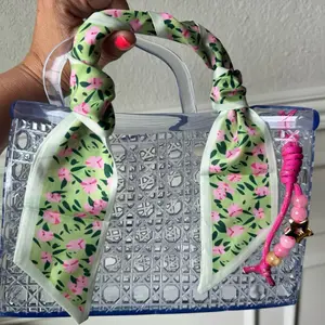 Clear Jelly Handbag with silk scarf - Lightweight Transparent