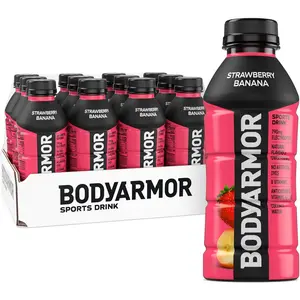 Strawberry Banana Sports Drink — Electrolyte Hydration Beverage with Coconut Water & B Vitamins, 16 fl oz, 12 Pack