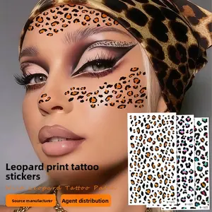 Leopard Print Temporary Tattoo Stickers – Wild Sexy Fake Tattoo, Waterproof & Long-Lasting, Music Festival & Party Essential, 3D Effect, Customizable for Body, Perfect Summer Accessory