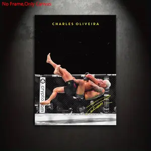 1 piece/set of frameless canvas painting print posters, Unframed Art Print, classic realistic art, mixed martial arts athlete Charles Oliveira, perfect gift for sports enthusiasts, ideal gift for bedroom, living room, kitchen, wall decoration