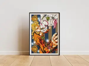 [Sale Off Up To 50%] [Unframe] Jojo Golden Wind Giorno Requiem Part 5 JJBA Wall Art Poster Araki Design