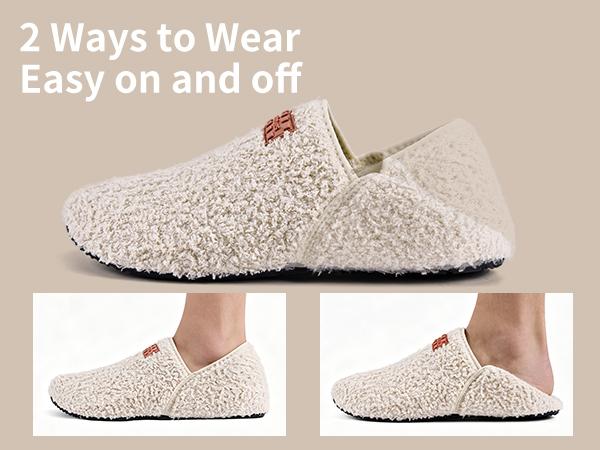 WateLves House Slippers for Women – Fuzzy Cozy Barefoot Sock Shoes, Non-Slip Rubber Sole, 2-Way Wear Open/Closed Back, Warm Velvet Lining for Home Bedroom Travel Halloween Cute Treat#sohochic