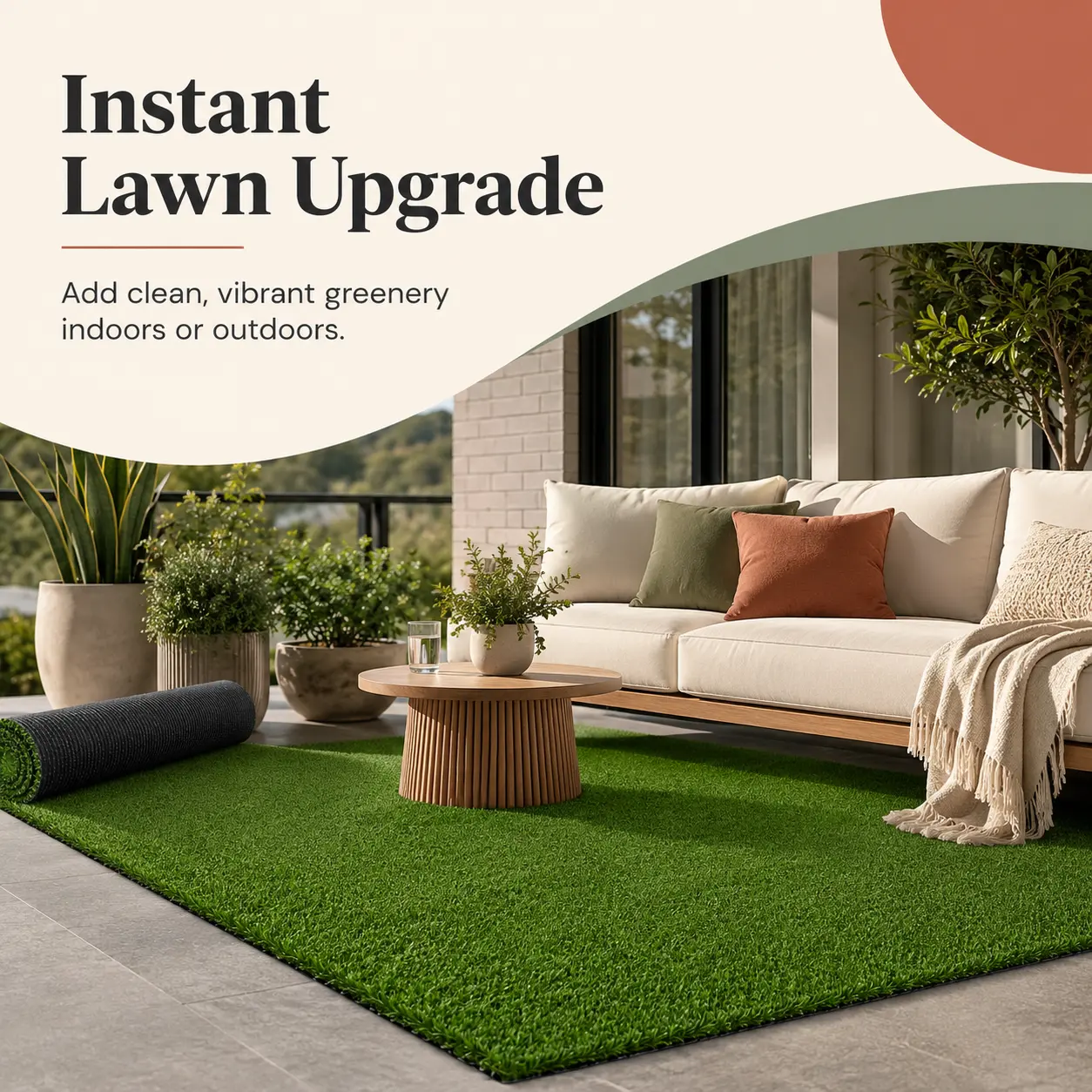 0.6in Thick Synthetic Lawn for Backyards，15size Artificial Grass Turf, No Mowing Pet Friendly Fake Grass,, Waterproof UV Resistant Realistic Outdoor Mat for Dogs