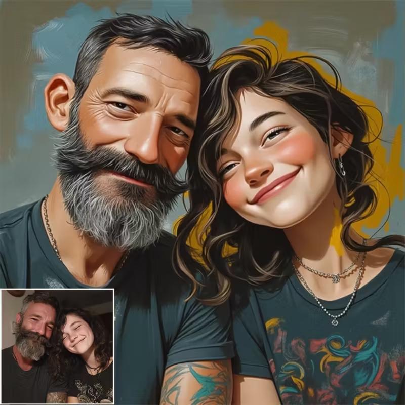 2D Flat, Custom Comic Style Photo Canvas - Personalized Family Portrait with Your Photos, Anime/ Manga-Style Face & Hair - Durable Framed Wall Art for Home, Office, /s - Unique Birthday/Anniversary/Christmas Gift (/Outdoor Use)