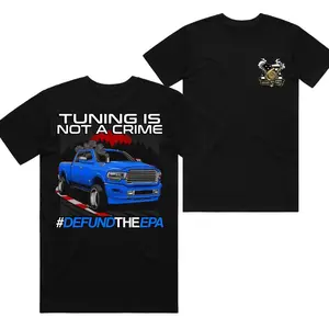 Golden Era Diesel T-Shirt – Tuning Is Not a Crime Graphic with Blue Truck, Perfect for Automotive Enthusiasts and Streetwear Fans, Unisex Casual Tee for Men and Women