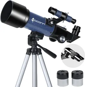 EACONN Telescopes, Telescope for Kids and Adults Beginners, 70mm Aperture 400mm Focus Length Refractor Travel Telescope with AZ Mount for Observe The Moon and Landscape