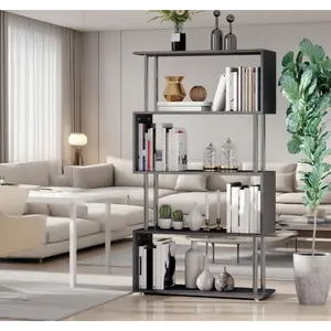 Room Dividing Bookcase Wooden Storage Display Stand Shelf