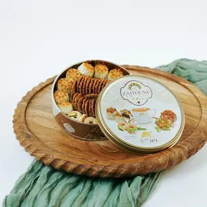 Zaitoune Premium Mini Mixed Cookies - 250g | Bite-Sized Date Maamoul, Barazek & Graybeh Biscuit Mix | Handcrafted in Turkey | Beautiful Reusable Gift Tin Baked Dessert