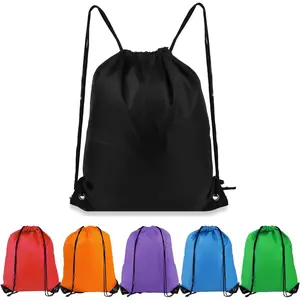 Drawstring Backpack 6 Colors Drawstring Bags, Draw String Back Bag Bulk for Sports, Gym, Travel, Swimming, Beach (6 PACK)