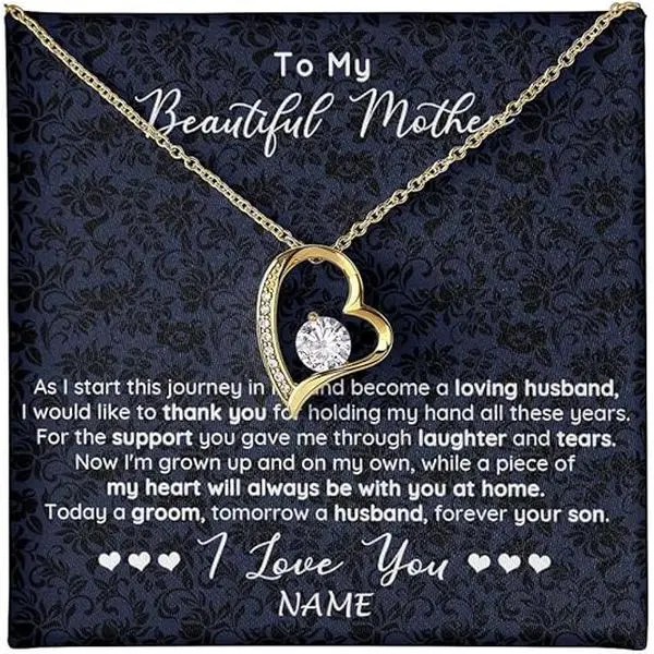 Personalized To My Mommy Necklace – Heart & Baby Feet Pendant Jewelry Gift for Pregnant Mom, Customized Gift Box & Message Card, Perfect First Mother’s Day Present, Sentimental Keepsake Jewelry for New Mom, Birthday, Baby Shower or Special Occasion