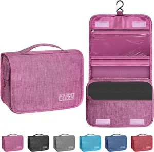 Large capacity travel toiletry bag，Multi-pocket hanging bathroom makeup bag and grooming bag, with multi-level storage and separate dry and wet compartments,summervibes outdoorfun Portable Cosmetic Bag Durable