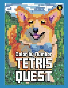 Tetris Quest Color By Number: Color Quest Activity Coloring Book for Adults Relaxation, Sunlife Drawing, Paperback
