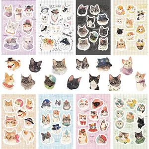 8 Pcs Cute Cat Collage Stickers - Adorable Decor Decals for Journals, Notebooks & DIY Crafts Papery Pop Store