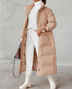 Women's Quilted Lightweight Puffer Jacket Thickened Long Winter Coats Zip Up Baggy Down Outerwear