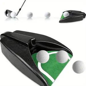 Automatic golf ball return device, compact and lightweight putting coach, golf accessories, practice training aids, improve putting skills，The best Halloween and Christmas gifts for family and friends