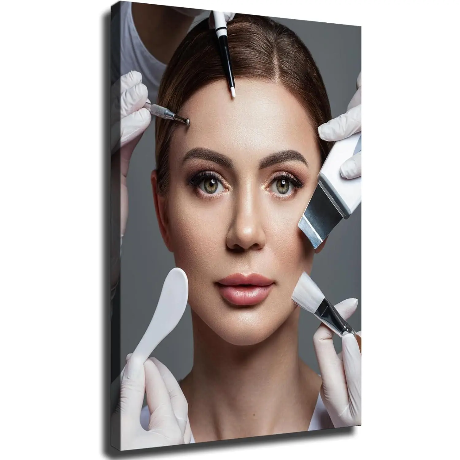 Beauty Salon Facial Treatment Art Poster Vintage Decorative Canvas Wall Posters and Art Picture Print Modern Family Bedroom Decor Posters (20*30inch-Framed) Pack