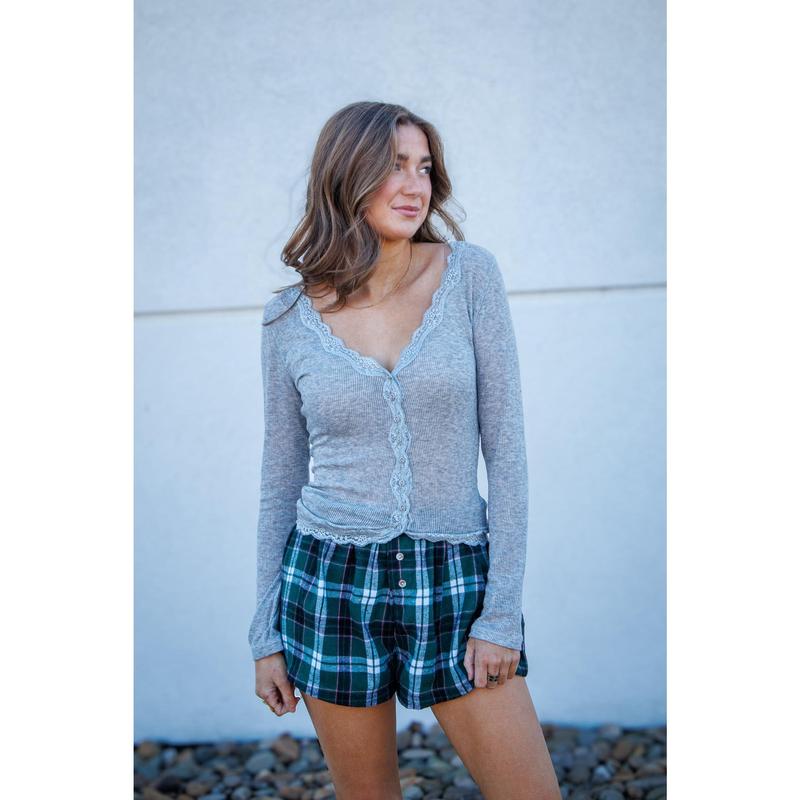 Free People - Big Love Rib Cardi - HEATHER GREY