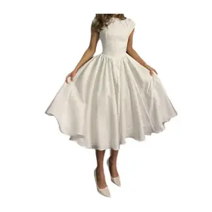 New Elegant Slim Waist Backless Flared Hem Prom Dress Fashion