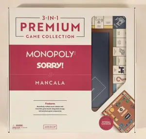 WS Game Company Monopoly Premium 3-in-1 Game Collection with Sorry! and Mancala