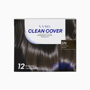 Vaaig Hair Dye Cream 5N Permanent Color Kit Salon-Grade Vibrant Color Long-Lasting Fade-Resistant Gentle for Sensitive Scalp Low-Allergy Formula Dermatologically Tested Food-Grade Certified Safe for Home Use Easy Application All-in-One