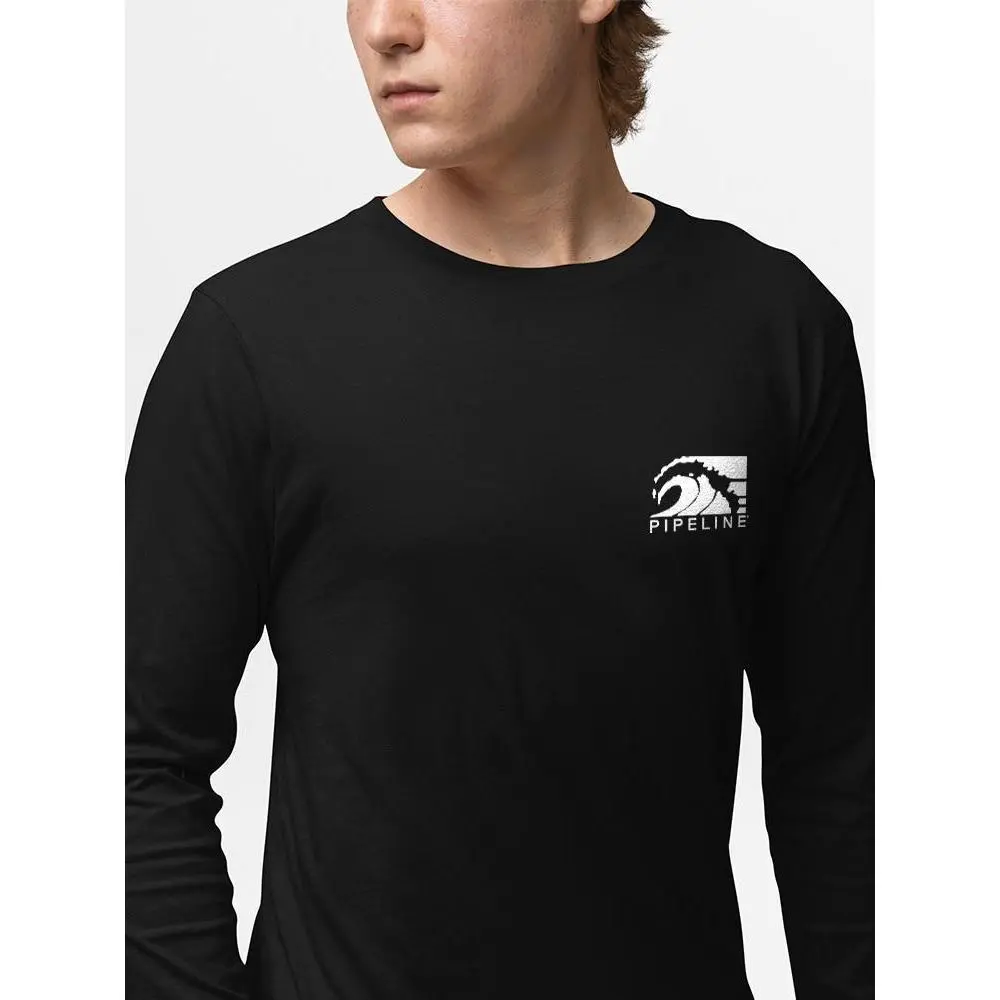 PIPELINE Original “Classic” Men’s One-Color Logo Long Sleeve Tee