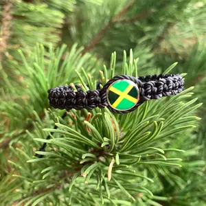 Jamaica Flag Bracelet - Unisex Handmade Design with Adjustable Closure