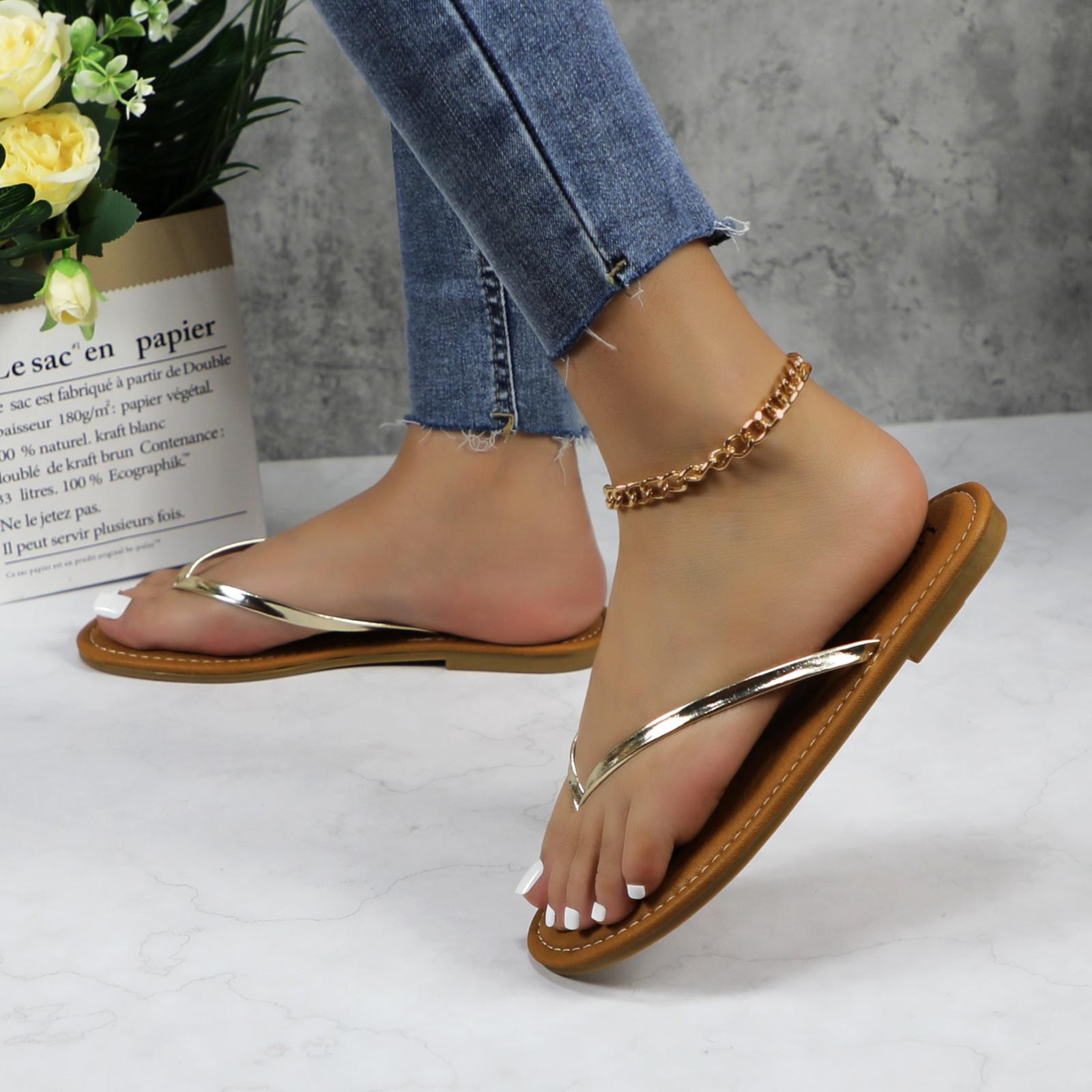 Flip Flops for Women | Vacation Beach Essentials | Casual Women Footwear | Thong Sandal Walking Shoes Lightweight Girl