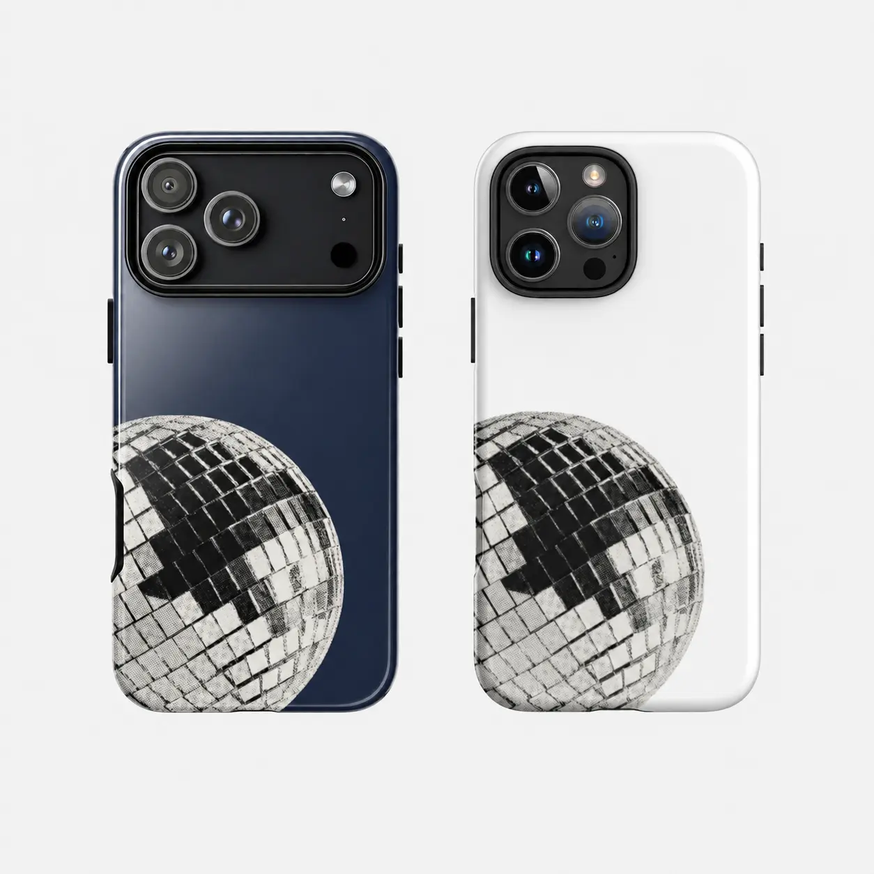 Disco Ball Phone Case for iPhone, Retro Mirror Ball Graphic, Minimalist Aesthetic Protective Case