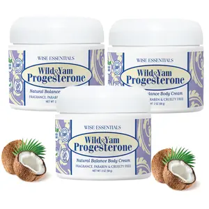 Wise Essentials Wild Yam Progesterone Phytoestrogen Body Cream with Organic Coconut Aloe Vera & Shea Butter for Hormone Balance 2 oz Hydrating Jojoba for menopause, perimenopause, hot flashes and symtom comfort