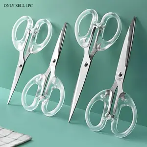Transparent Scissors Frosted Simple Portable Office Home Scissors Multifunctional Hand Cutter Safe and Sharp Cutting Supplies