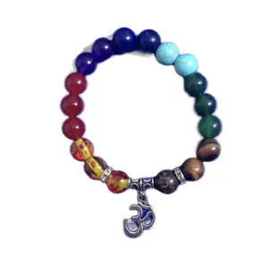 Zen Management Group's Chakra Bracelet with Hindu Emblem for Spiritual Meditation and Yoga Practice