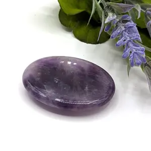 Amethyst Worry Stone - Purple Amethyst Stone with Smooth Surface, Ideal for Meditation and Relaxation