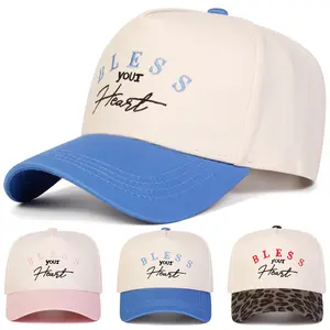 Unisex Letter Embroidered Two Tone Five-panel Baseball Cap Outdoor Adjustable Sunscreen Leisure Hat Spring Autumn Travel Tourism Beach Vacation