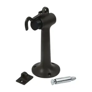 212 MAIN Deltana DSF630U10B 6 in. Heavy Duty Floor Mount Bumper with Hook & Eye - Oil Rubbed Bronze, Solid Brass, Weatherproof